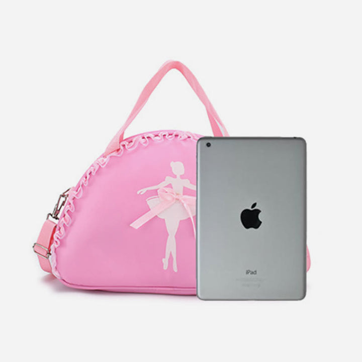 Mädchen Umhängetasche Handtasche Ballerina Muster Nylon Tanztasche