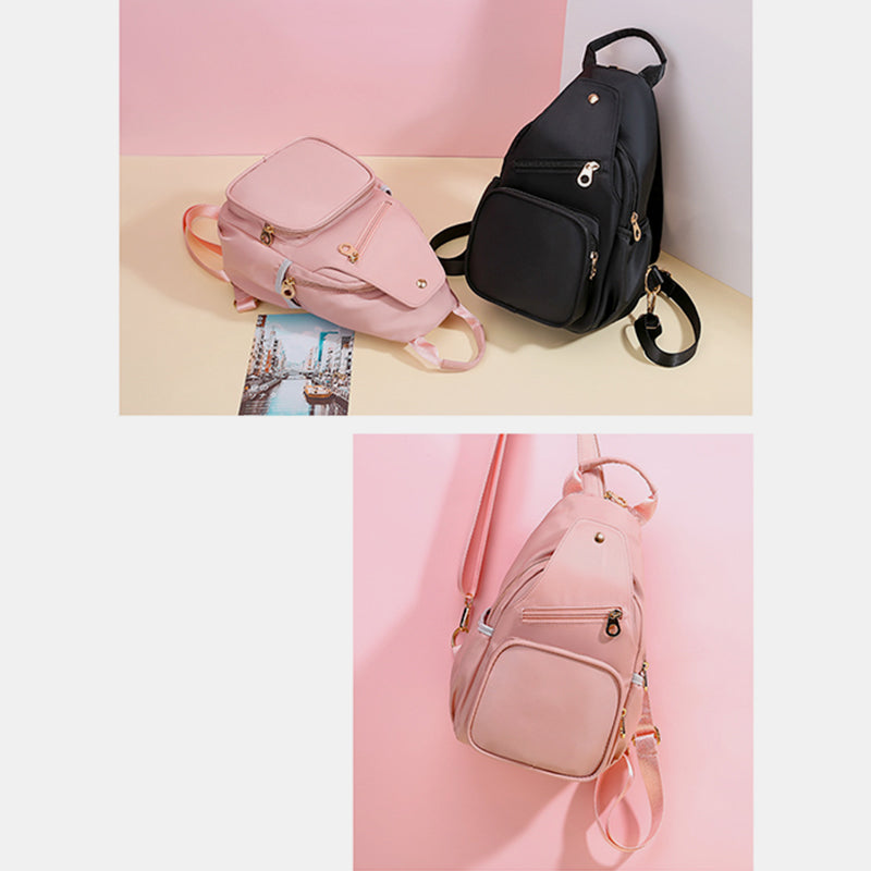 Umwandelbare Schultertasche für Damen, leicht, lässig, Mini-Rucksack, Brusttasche