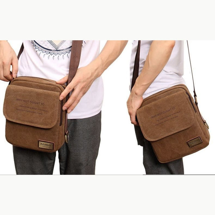 Verdickte Canvas-Tasche für Herren, bedeutende Umhängetasche mit dickem Riemen