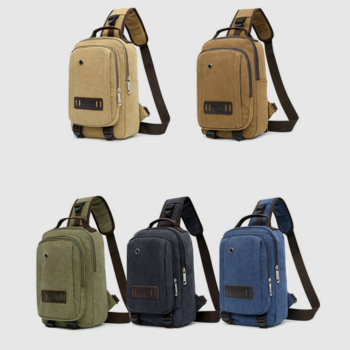 Schultertasche für Herren, Outdoor, lässig, Retro, Umhängetasche, Brusttasche