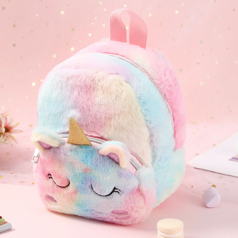 Rucksack für Frauen Einhorn pelzigen niedlichen Cartoon Kleinkinder Kinder Schultasche