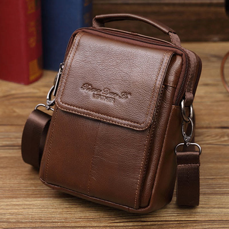 Umhängetasche für Herren im Vintage-Stil, Umhängetasche aus sanftem Leder