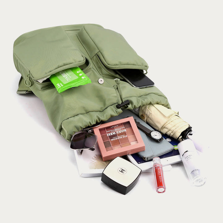 Rucksack für Frauen Einfacher Kordelzugverschluss Wasserdichte Reisetasche aus Nylon