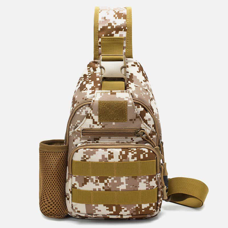 Taktische, militärische, leichte Schultertasche mit mehreren Taschen und USB-Ladeanschluss