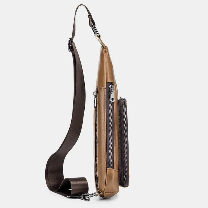 Kleine Schultertasche aus echtem Leder, Umhängetasche, Brusttasche