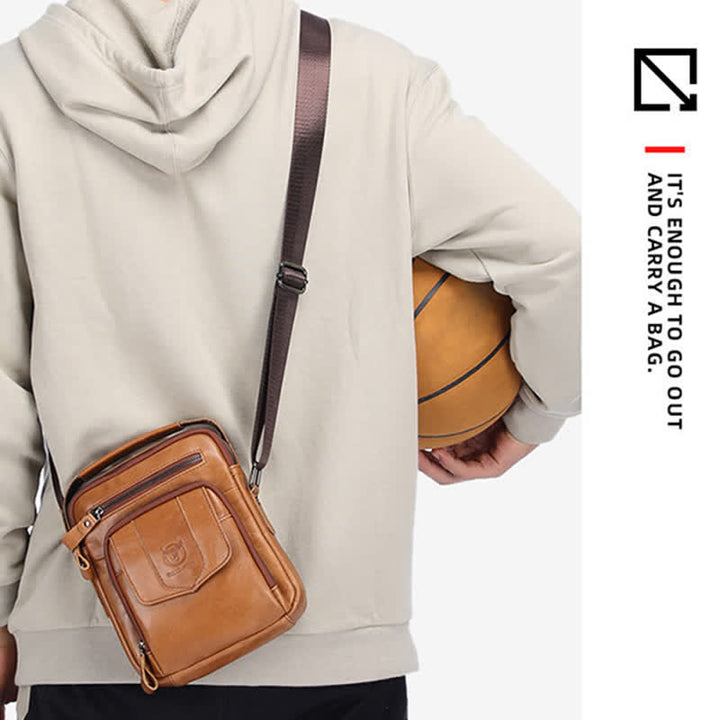 Lässige Umhängetasche aus Leder für Herren im Vintage-Stil