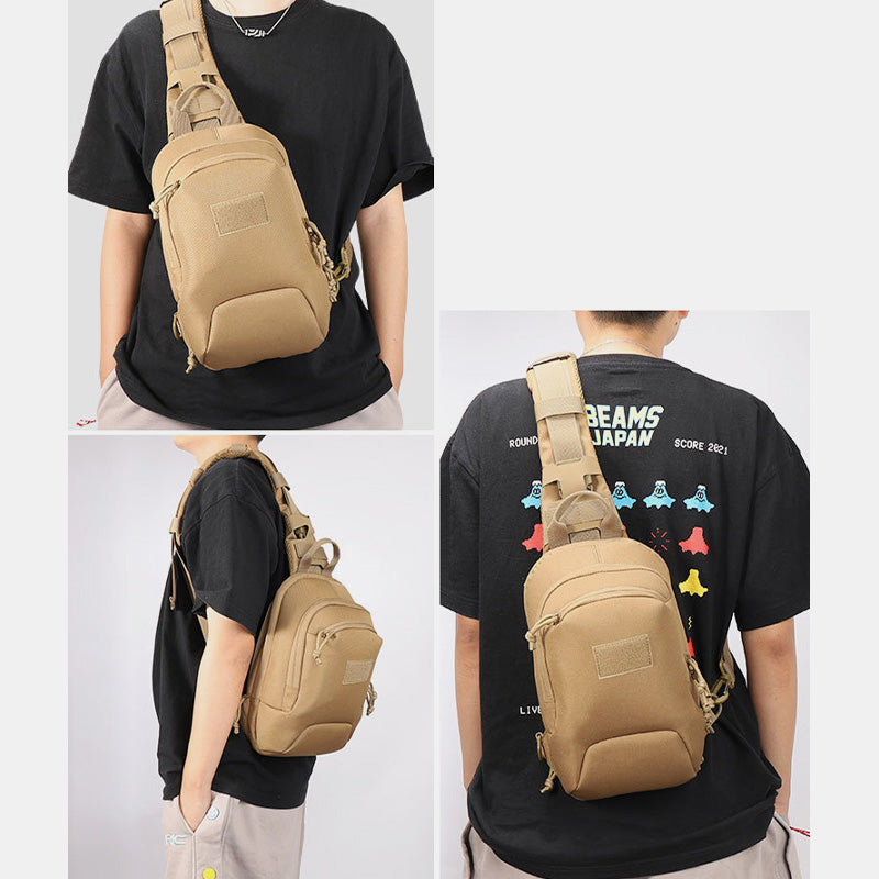 Taktische Sling-Brusttasche, kompakte Umhängetasche zum Wandern, Radfahren, Angeln, Tagesrucksack