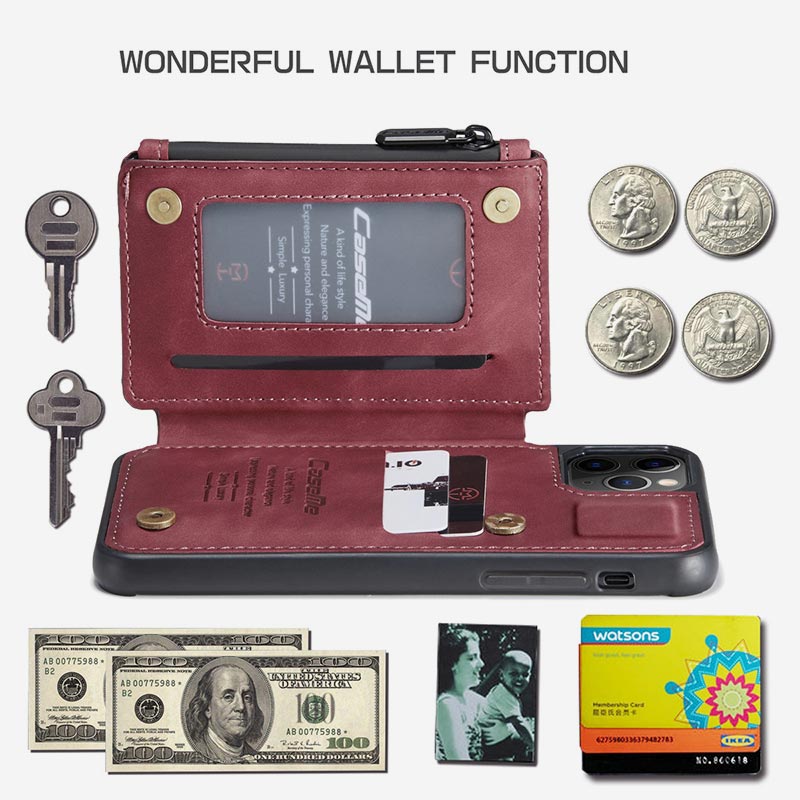 2 IN 1 Anti-Diebstahl RFID Telefon Tasche Brieftasche Smartphone Fall Kompatibel mit iPhone