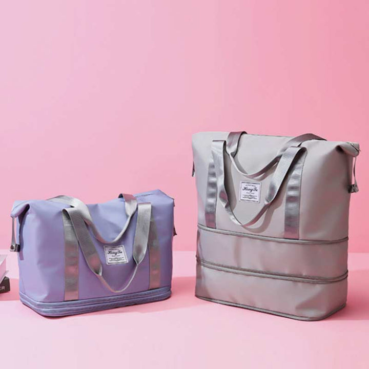 Super große Kapazität, leistungsstarke, erweiterbare Reisehandtasche, Erweiterung zwei Schichten
