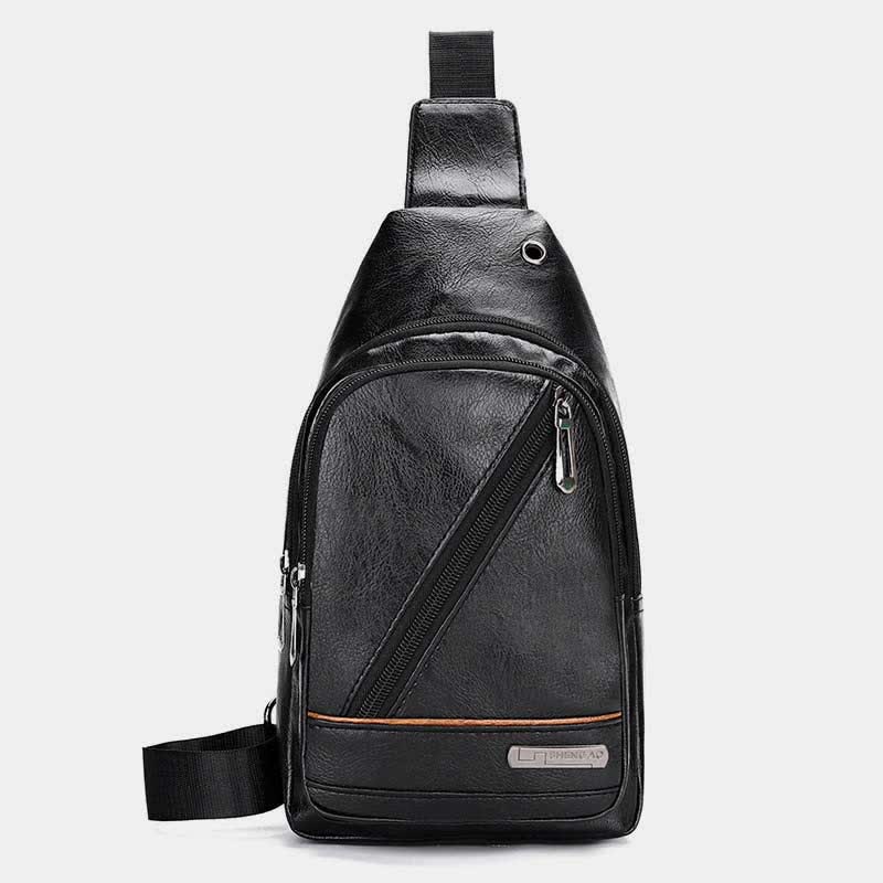 Leder-Umhängetasche für Herren, für Outdoor-Reisen, Brusttasche, Tagesrucksack