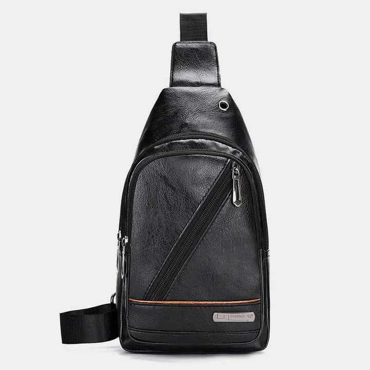 Leder-Umhängetasche für Herren, für Outdoor-Reisen, Brusttasche, Tagesrucksack