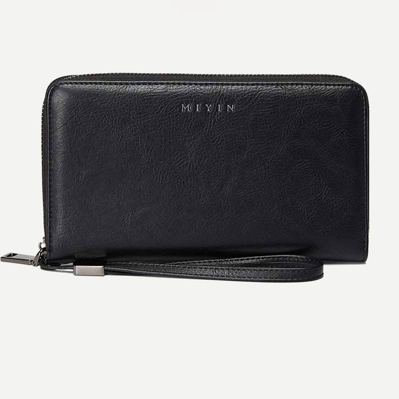 RFID-blockierende Geldbörse für Damen mit Rundum-Reißverschluss, große, lange Clutch mit Handgelenksriemen