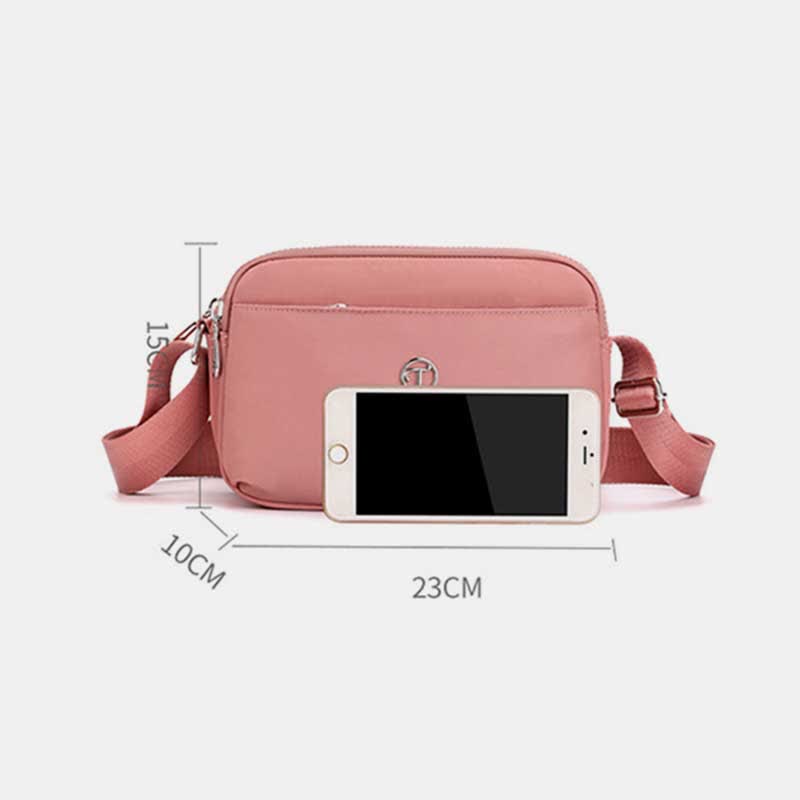 Kleine Umhängetasche mit dreifachem Reißverschluss für Damen, leichte, lässige Schultertasche
