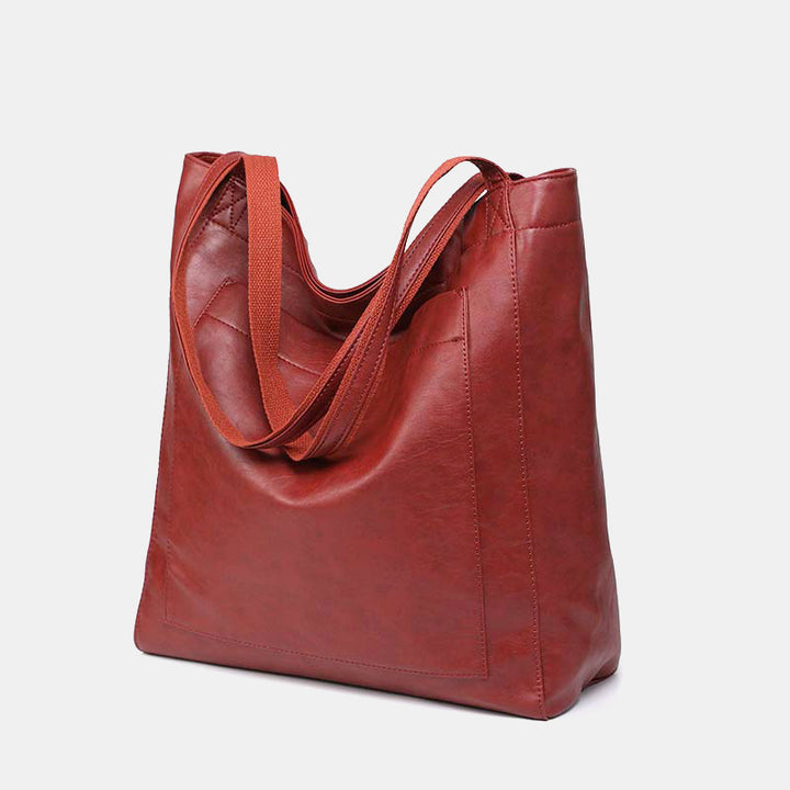 Extra große Tragetasche aus weichem PU-Leder für Damen