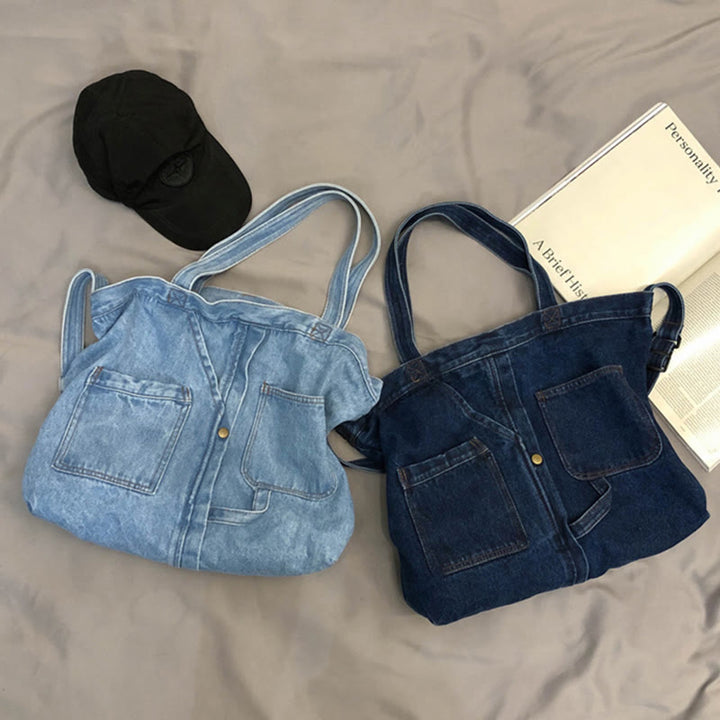 Denim-Einkaufstasche für Damen, große Kapazität, Umhängetasche - image 9
