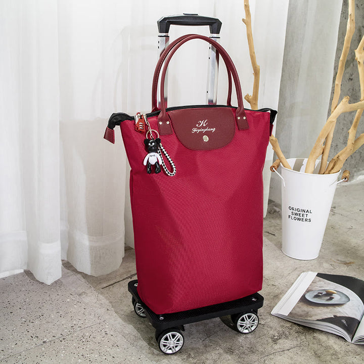 Multifunktionaler tragbarer Trolley für Frauen Abnehmbare Tragetasche mit Klapprad