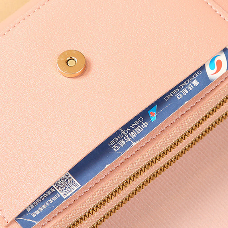 Handytasche für Damen, einfarbig, große Kapazität, Gewicht