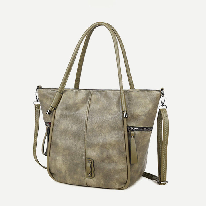 Tragetasche für Damen, Vintage, große Kapazität, Handtasche aus PU-Leder