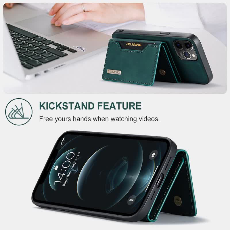2 in 1 magnetische Brieftasche Handyhülle für iPhone PU Leder Trifold Brieftasche Hülle
