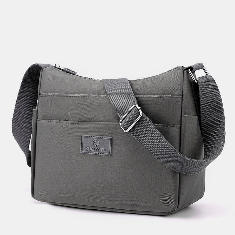 Geräumige Handtaschen mit mehreren Taschen für Damen, einfarbig, lässige Umhängetasche