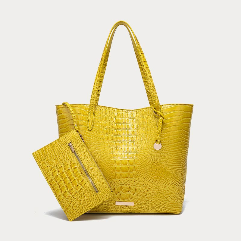 Tragetasche für Damen, tägliches Retro-Taschenset mit Krokodilmuster