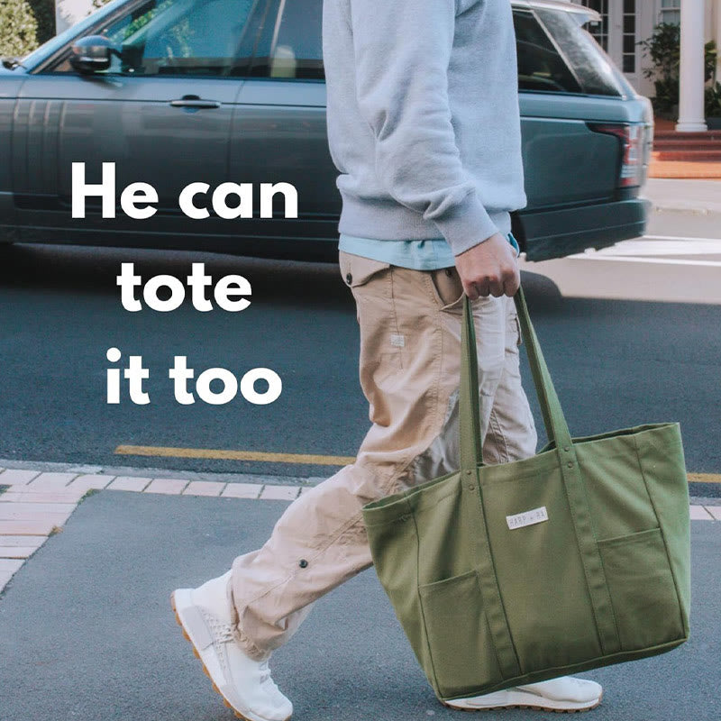 Faltbare große Canvas-Handtasche, minimalistische, praktische Umhängetasche für Damen