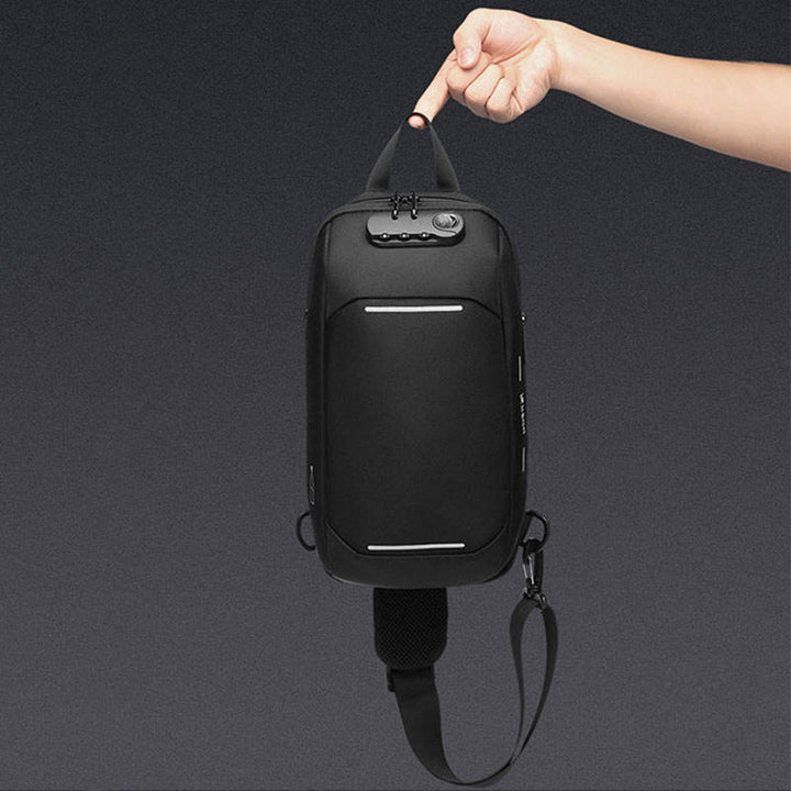 Diebstahlsichere, wasserdichte Brusttasche mit USB-Ladeanschluss