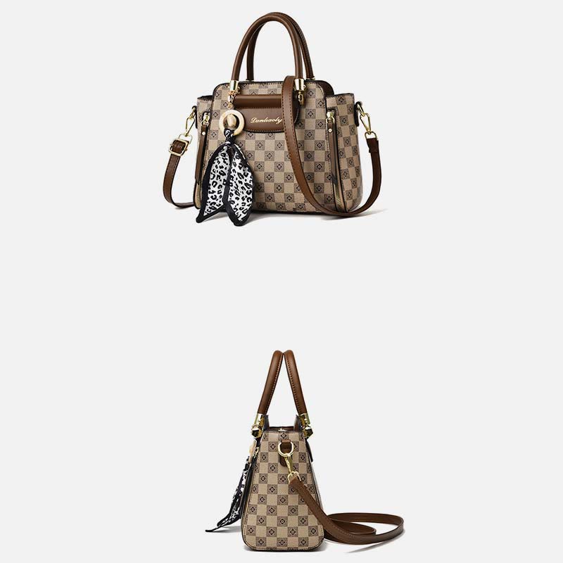 Britische Handtasche Damen Mini Seidenschal Dekor Elegante Umhängetasche