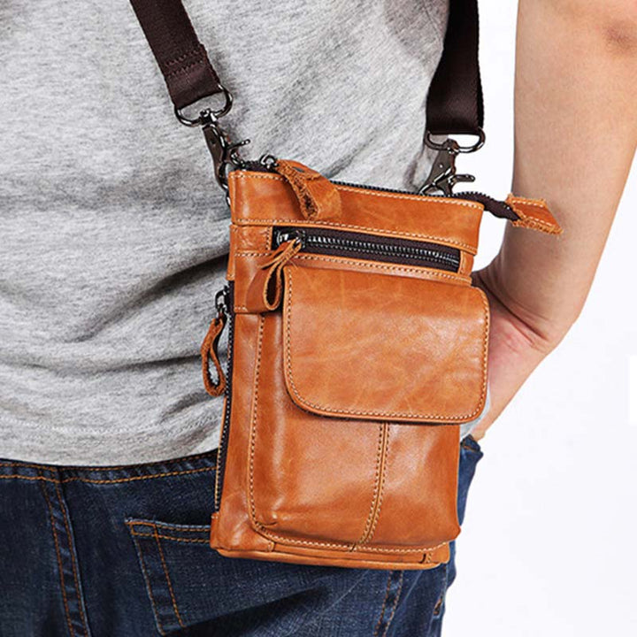Multifunktions-Gürteltasche aus Leder für Herren 