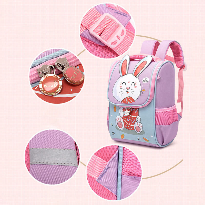 Cartoon-Rucksack für Kinder mit Tierdruck, Wirbelsäulenschutz, Schultasche