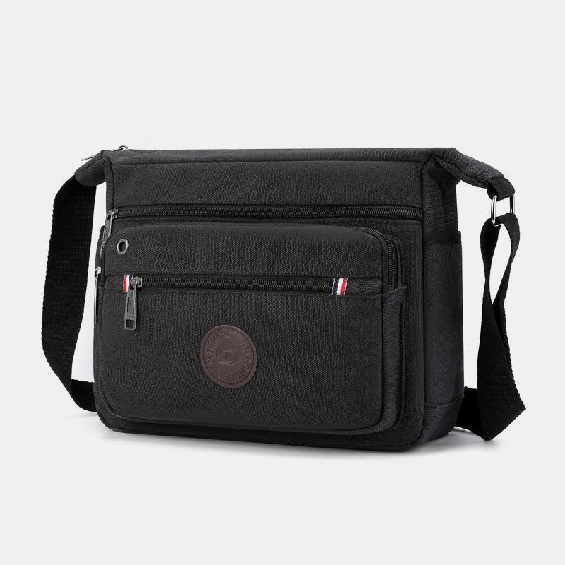 Vintage Messenger Bag aus Canvas mit großem Fassungsvermögen 
