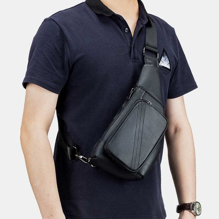 Kleine Schultertasche aus echtem Leder, Umhängetasche, Brusttasche