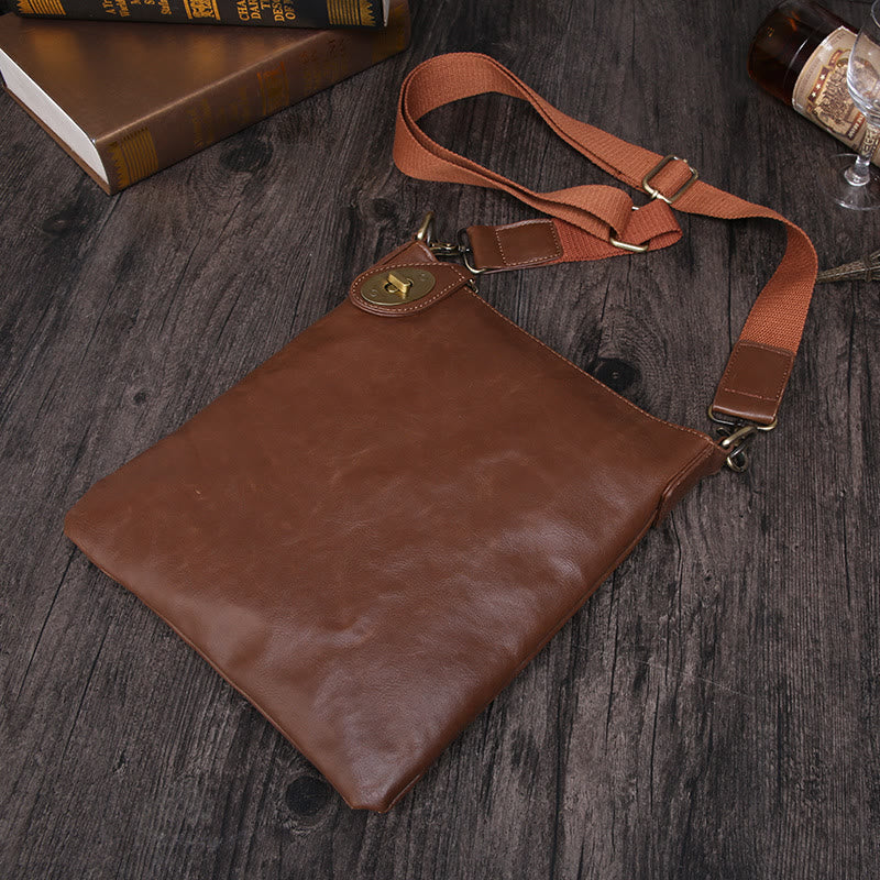Umhängetasche für Herren, Business, einfache Umhängetasche aus Retro-Leder