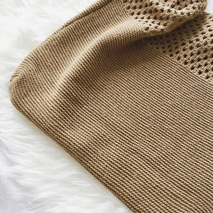 Einkaufstasche für Frauen im ethnischen Stil aus Wolle gestrickte Schultertasche