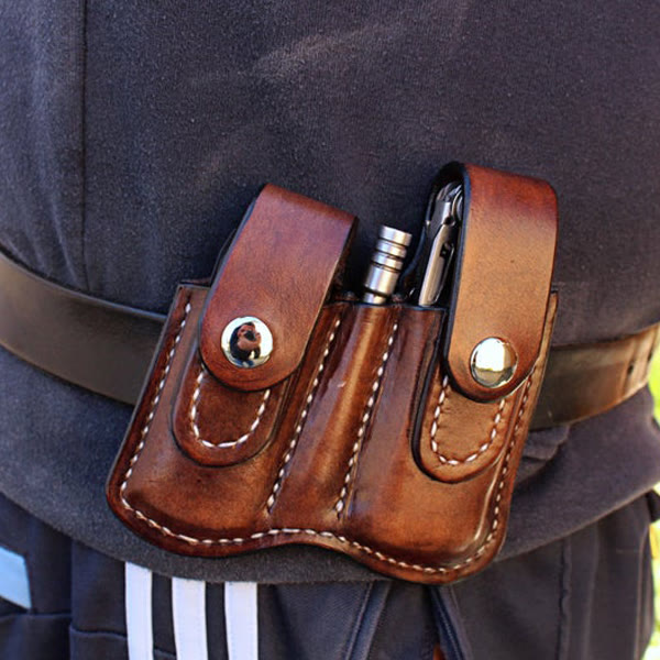 Leder Gürteltasche für Damen und Herren außerhalb des Hosenbundes tragen