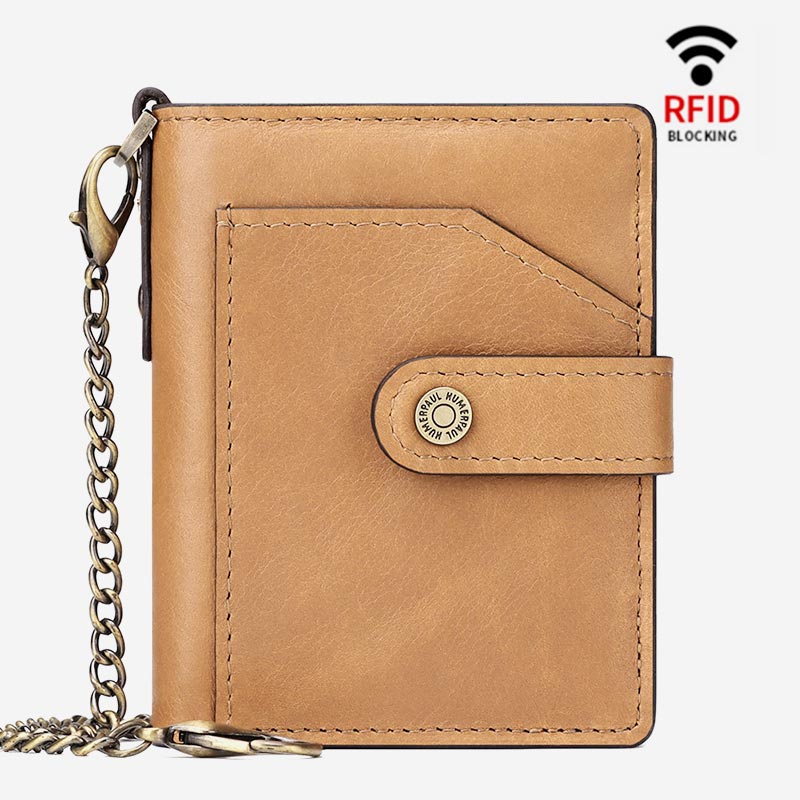 RFID Bifold Business Kurze Geldbörse mit Kette