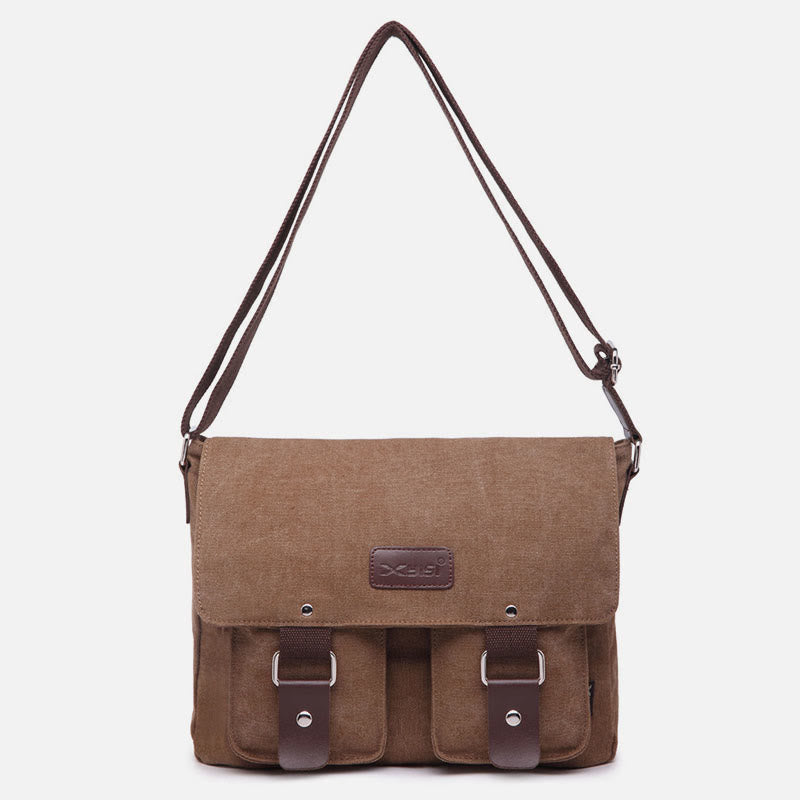 Kuriertasche für Herren, große Kapazität, lässige Schultertasche aus Segeltuch