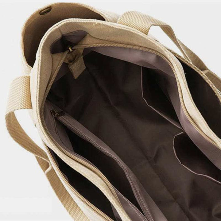 Große Kapazität Canvas Schultertasche Mehrere Taschen Handtasche Einkaufs