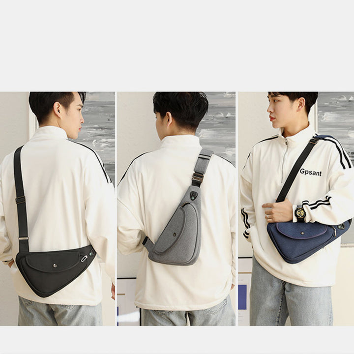Wasserdichte, leichte, multifunktionale, stahlsichere Schultertasche mit Kopfhöreranschluss