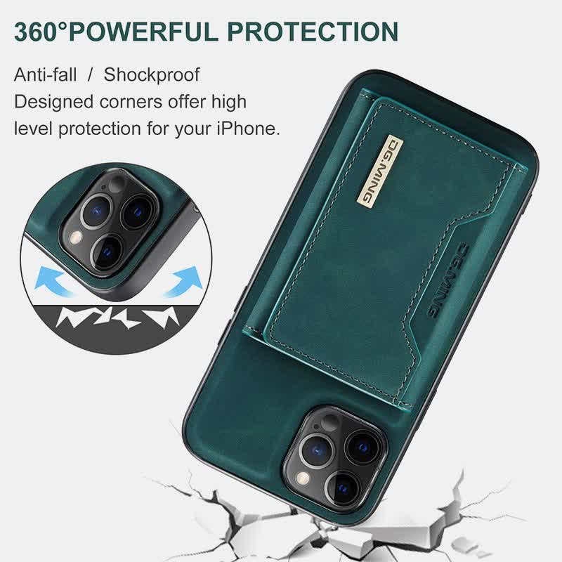 2 in 1 magnetische Brieftasche Handyhülle für iPhone PU Leder Trifold Brieftasche Hülle