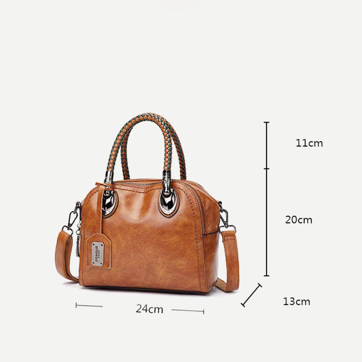 Vintage Leder Satchel Handtasche Top-Griff Tasche mit Cross Body Strap