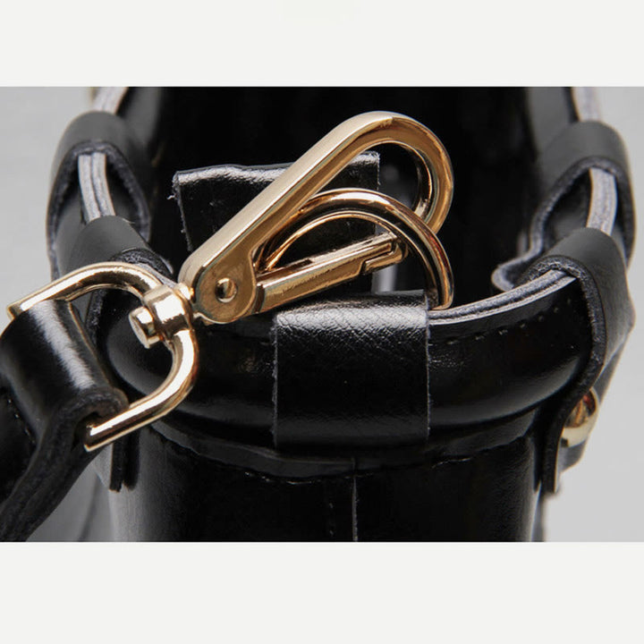Top-Griff-Tasche für Damen, genietete Umhängetasche aus Rindsleder