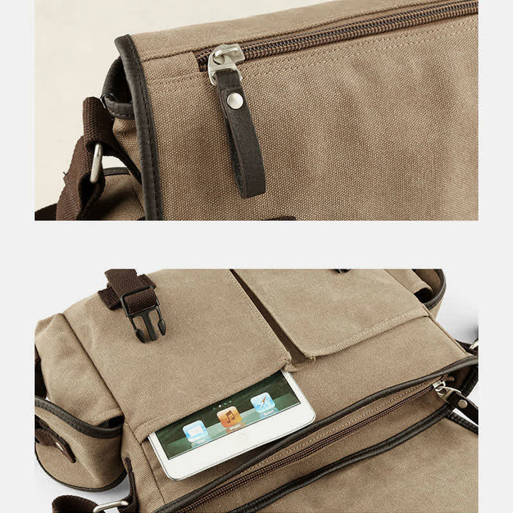 Canvas Messenger Bag Vintage Crossbody Schultertasche Laptoptasche Aktentasche