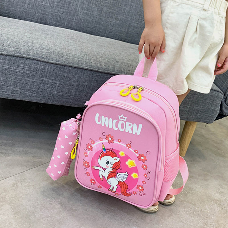 Rucksack für Kinder mit Cartoon-Druck, süßes Einhorn, Kindergarten-Schultasche