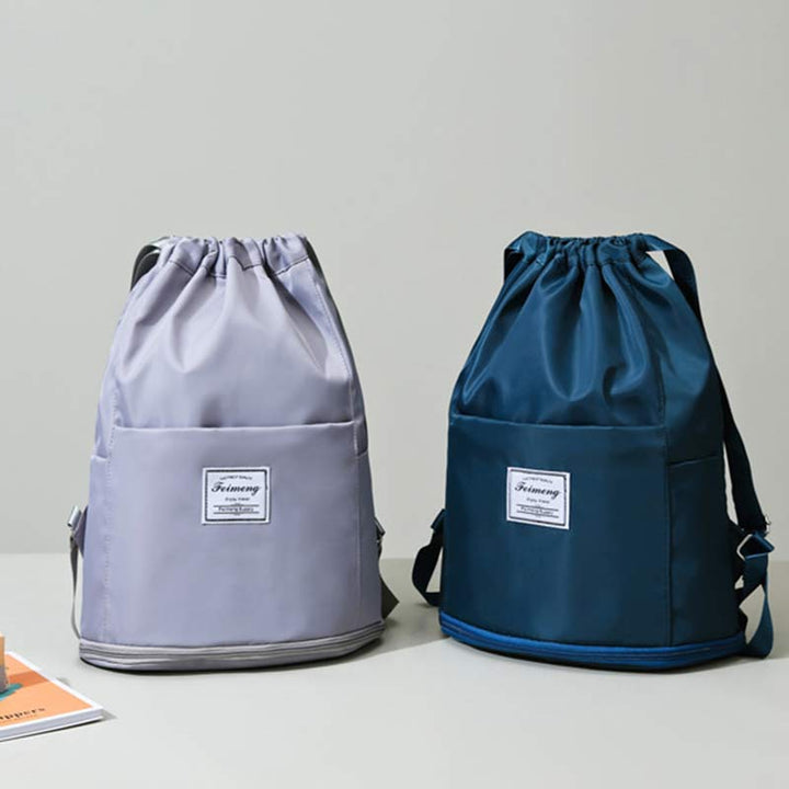 Kordelzug-Rucksack für Damen, wasserdicht, groß, Nass- und Trockentrennrucksack