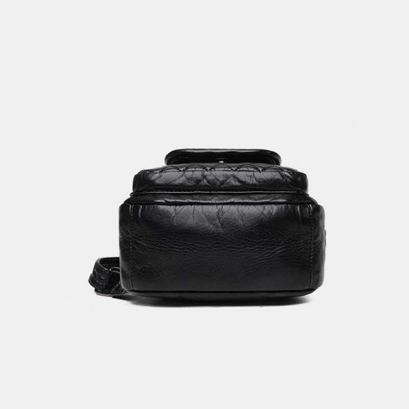Retro Sling-Rucksack für Damen, mehrere Taschen, Umhängetasche aus PU-Leder