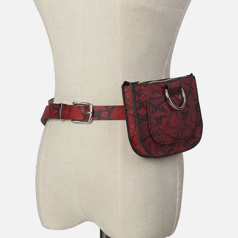 Mini-Gürteltasche für Damen aus Schlangenhaut-Garnleder