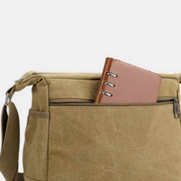 Vintage Messenger Bag aus Canvas mit großem Fassungsvermögen 