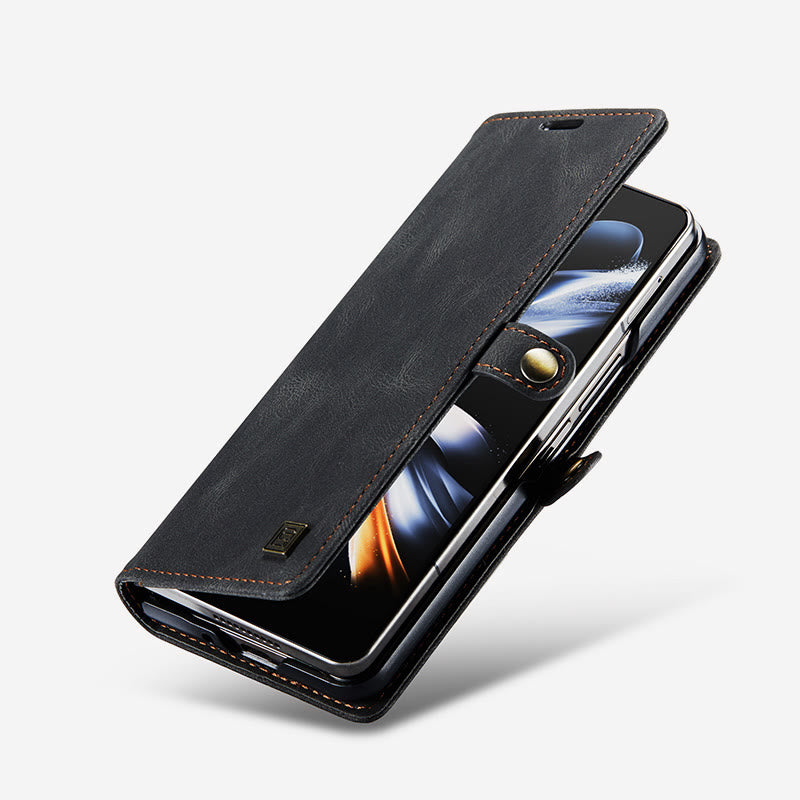 Klappbare Telefonhülle aus Schleifleder mit magnetischer Saugnapf-Schutzhülle
