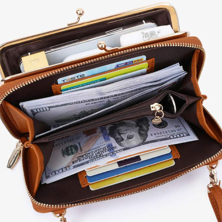Kleine Crossbody-Handytasche, leichte Schultertasche, Clutch, Geldbörse, Handy-Geldbörse